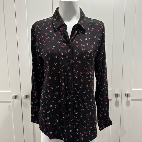 Rails Rocsi Cherry Print Button Down Shirt Size Small - Picture 3 of 6